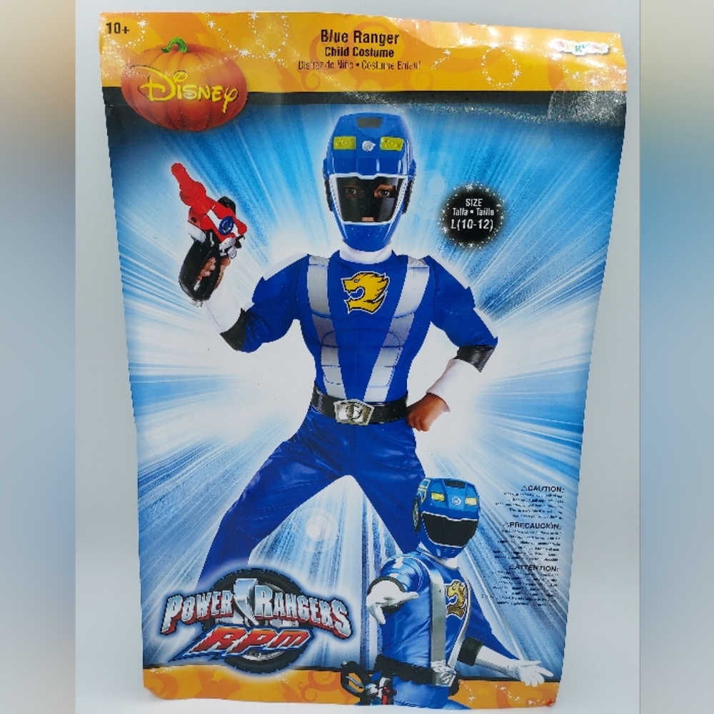 *SHIPS SAME/NEXT DAY!* New Blue Power Rangers Costume - Size Lg 10-12